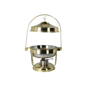 Stainless Steel Round Food Warmer with Stand and Burner Gold and Silver 4.5 Litre DZW-G060 Stainless Steel Round Food Warmer with Stand and Burner Gold and Silver 4.5 Litre DZW-G060